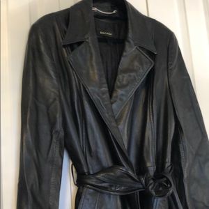 Escada leather black jacket 3/4